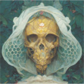 Fantasy Sci-Fi van de Drone Bee Skull Sticker (Voorkant)