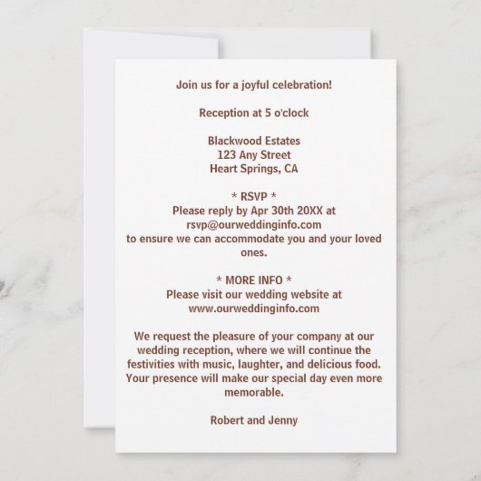 Fantasy Scroll bruiloft uitnodiging (Achterkant)