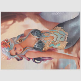 Fantasy Silver Waterverf Zeemeermin Tissuepapier