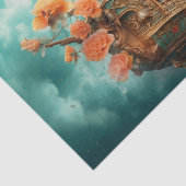 Fantasy Sky Pirate Schip Tissuepapier (Detail)