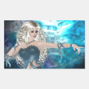 Fantasy Sky Siren Rechthoekige Sticker