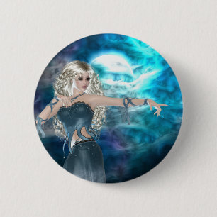 Fantasy Sky Siren Ronde Button 5,7 Cm