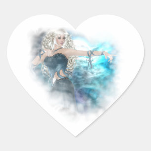 Fantasy Sky Siren Vignette Hart Sticker