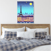 Fantasy Skyline van Parijs onder de sterren Canvas Afdruk (Insitu (Slaapkamer))
