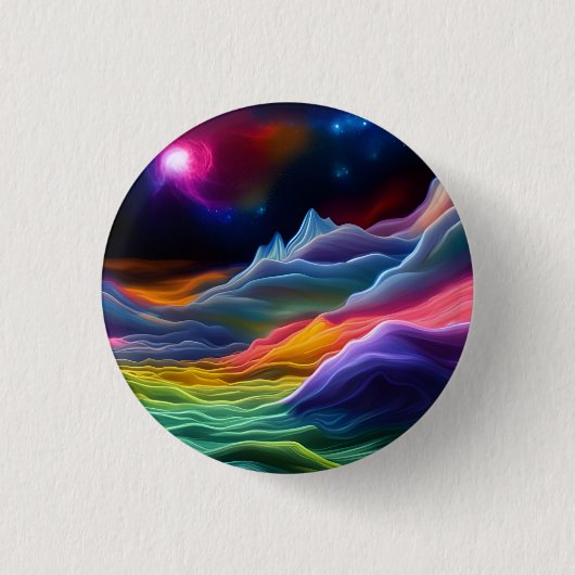 Fantasy Space Escape Ronde Button 3,2 Cm (Voorkant)