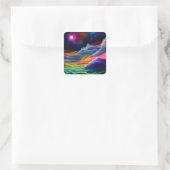 Fantasy Space Escape Vierkante Sticker (Tas)