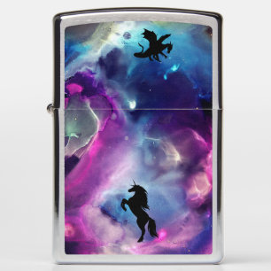 Fantasy Space Nebula Unicorn Dragon Roze blauw