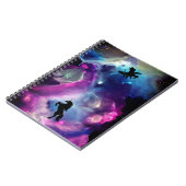 Fantasy Space Nebula Unicorn Dragon Roze blauw Notitieboek (Linkerzijde)