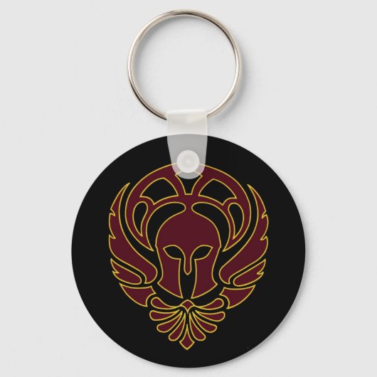 Fantasy Spartan Greek Warrior Black Sleutelhanger (Voorkant)