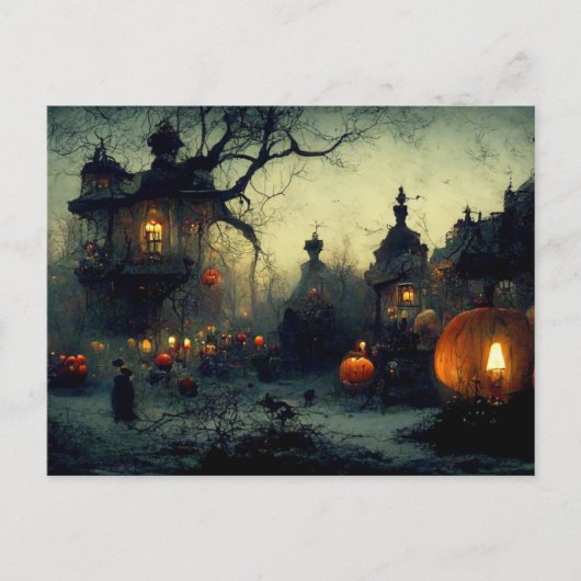 Fantasy Spooky Halloween Night Feestdagenkaart (Voorkant)