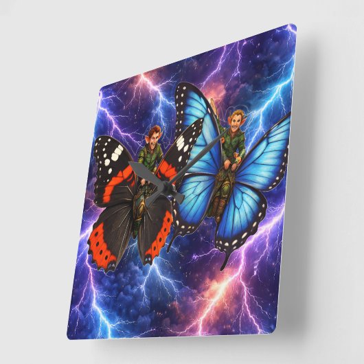 Fantasy Square wall clock Vierkante Klok (Hoek)