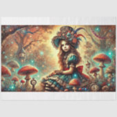 Fantasy Steampunk Alice On Mushroom Decoupage Tissuepapier (Voorkant)