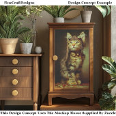 Fantasy Steampunk Aviator Kitten FB6L Decoupage Tissuepapier