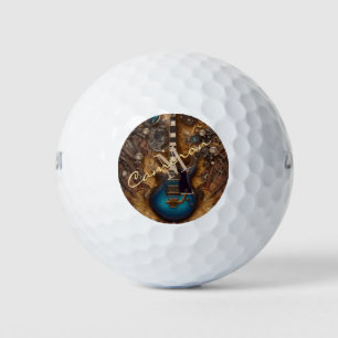 Fantasy Steampunk Blue Guitar Golfballen