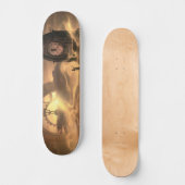 Fantasy Steampunk Clocks en Woman Skateboard Deck (Voorkant)