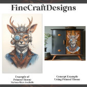 Fantasy Steampunk Rendier Kerstmis D9 Decoupage Tissuepapier