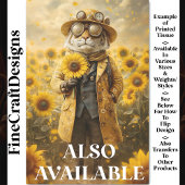 Fantasy Steampunk Tijger, Zonnebloemen AK9H Decoup Tissuepapier
