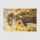 Fantasy Steampunk Tijger, Zonnebloemen AK9H Decoup Tissuepapier (Voorkant)