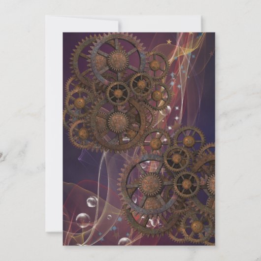 Fantasy Steampunk  Verjaardagsuitnodiging Kaart (Achterkant)