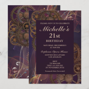 Fantasy Steampunk  Verjaardagsuitnodiging Kaart