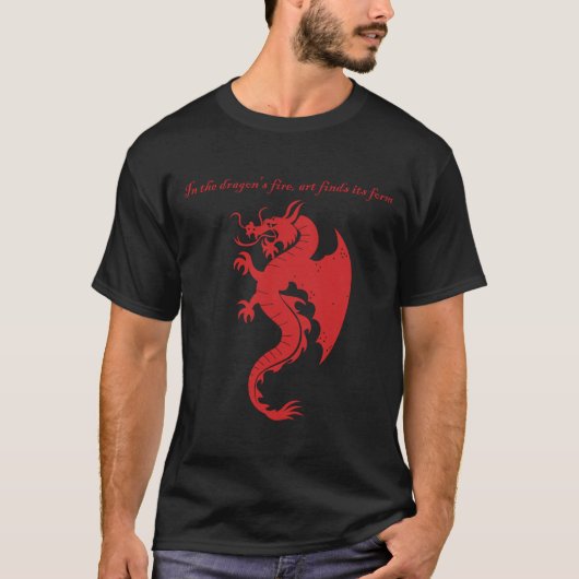 Fantasy Stroke Dragon kunst merchandise T-shirt (Voorkant)