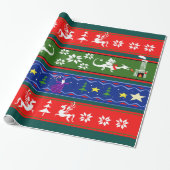 Fantasy Style Ugly Sweater Pattern Cadeaupapier (Uitgerold)