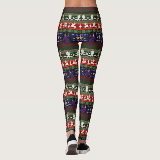 Fantasy Style Ugly Sweater Pattern-Leggings Leggings (Achterkant)