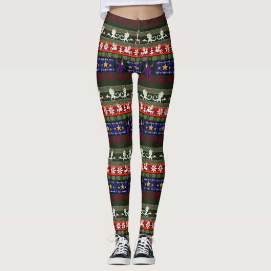 Fantasy Style Ugly Sweater Pattern-Leggings Leggings (Voorkant)