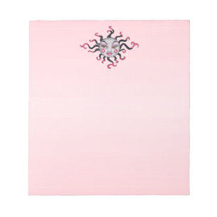 fantasy Sun  Face Black Pink Rays Notitieblok