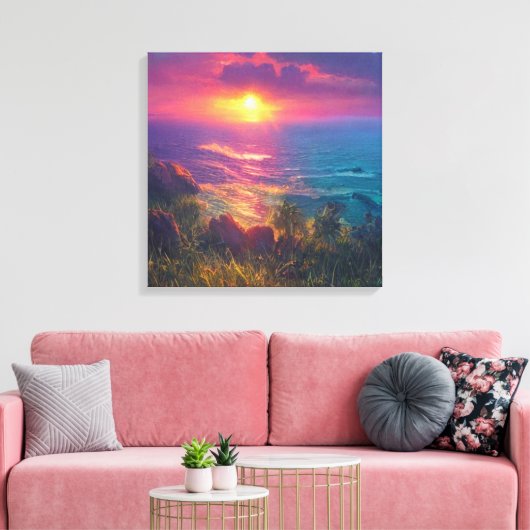 Fantasy Sunset Canvas Afdruk (Insitu (Woonkamer))