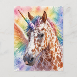Fantasy Surreal Appaloosa Eenhoorn Pegasus Briefkaart