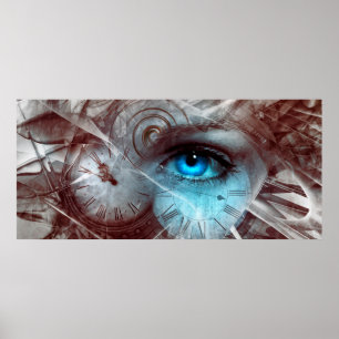 Fantasy surreal eye-klok poster