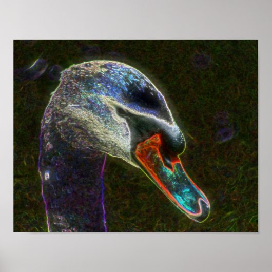 Fantasy Swan Animal Art Poster (Voorkant)