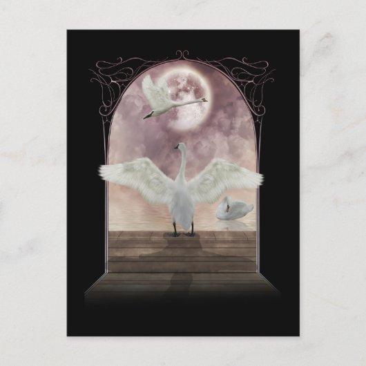 Fantasy Swan Briefkaart Art (Voorkant)