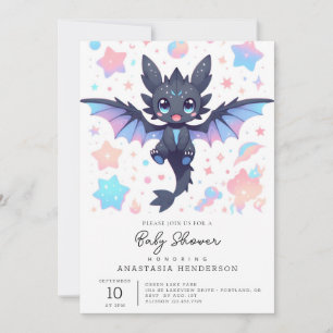 Fantasy Sweet Dragon Baby shower Kaart