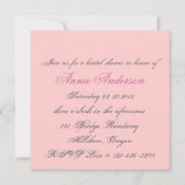 Fantasy Tea Party Bruids Douche Uitnodiging (Achterkant)