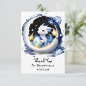 Fantasy-thema Dragon Baby shower Bedankkaart (Staand voorkant)