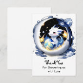 Fantasy-thema Dragon Baby shower Bedankkaart (Voorkant / Achterkant)