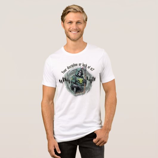 Fantasy trade design | Grim Reaper | motivation Tri-Blend Shirt (Voorkant volledig)