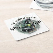 Fantasy trade design | Grim Reaper | motivation Vierkante Kartonnen Onderzetter (Schuin)