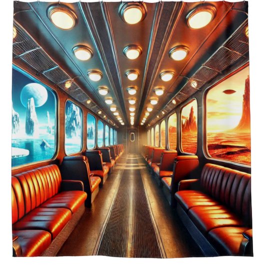 Fantasy Train Art Douchegordijn (Voorkant)