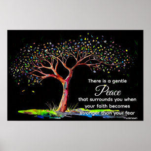*~* Fantasy Tree AP81 Etherische Quote Zwart Poster