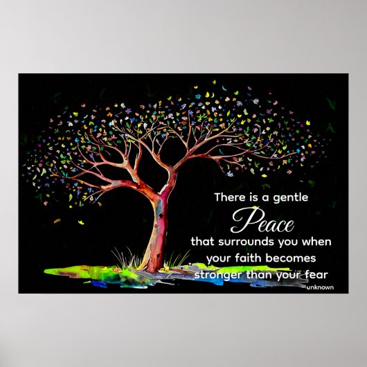 *~* Fantasy Tree AP81 Etherische Quote Zwart Poster (Voorkant)