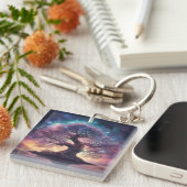 Fantasy Tree Art Sleutelhanger (Voorkant Rechts)