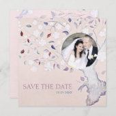 Fantasy Tree Voeg je foto-bruiloft toe Save The Date (Voorkant / Achterkant)