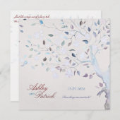 Fantasy Tree Wedding Invitation Kaart (Voorkant / Achterkant)