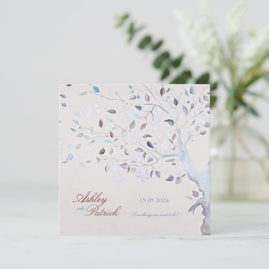 Fantasy Tree Wedding Invitation Kaart (Staand voorkant)