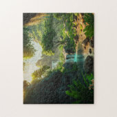 Fantasy Tropical Paradise Landscape met Waterval Legpuzzel (Verticaal)
