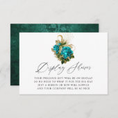 Fantasy Turquoise en gouden bruids display douche Informatiekaartje (Voorkant / Achterkant)