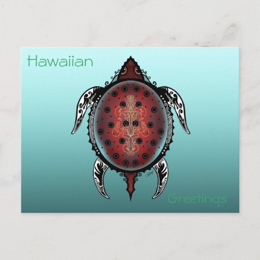Fantasy Turtle Tattoo Briefkaart (Voorkant)